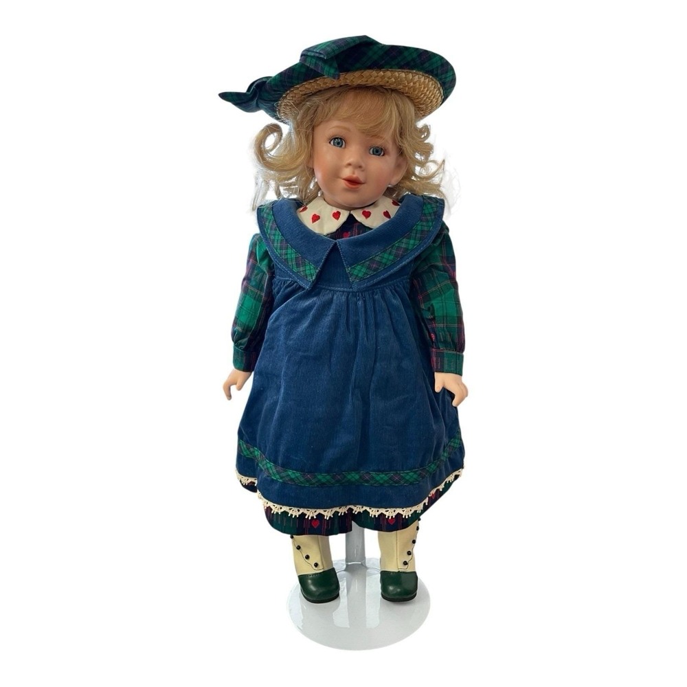 Coca Cola Gardener Porcelain Franklin Mint Heirloom 17" Doll With Original Boxes